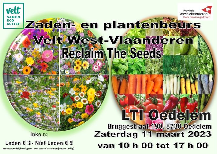 aankondiging Velt zadenbeurs in Oedelem 2023