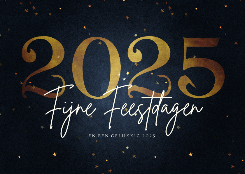 Stijlvolle kerstkaart fijne feestdagen gouden | Kaartje2go